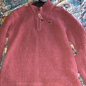 Pink Sherpa half zip